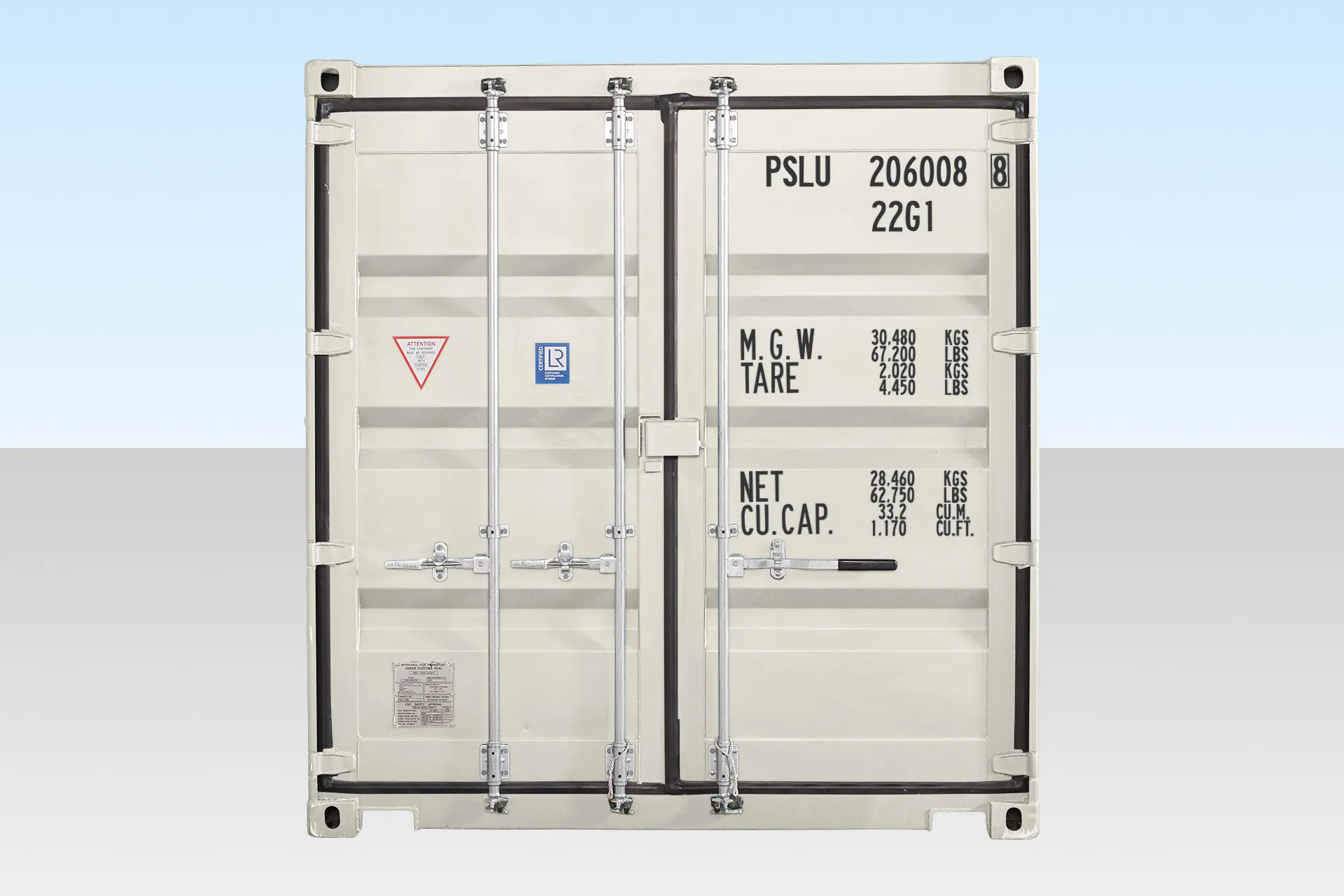 20ft shipping container (one trip) – white 20ft shipping container (one trip) – white